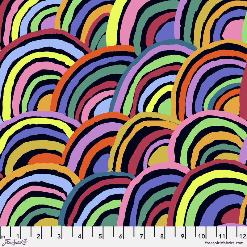 Rainbows PWGP190.BLACK Kaffe Fassett Collective Free Spirit