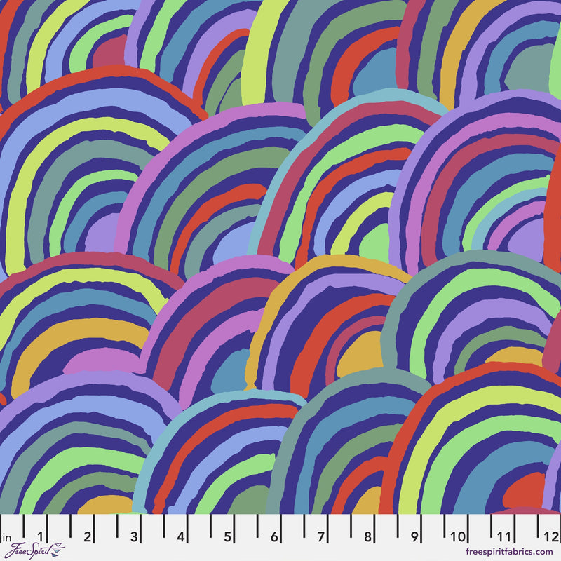 Rainbows PWGP190.BLUE Kaffe Fassett Collective Free Spirit