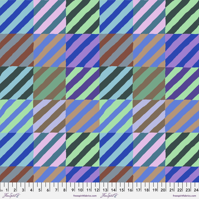 Regimental Ties PWGP189.BLUE Kaffe Fassett Collective Free Spirit