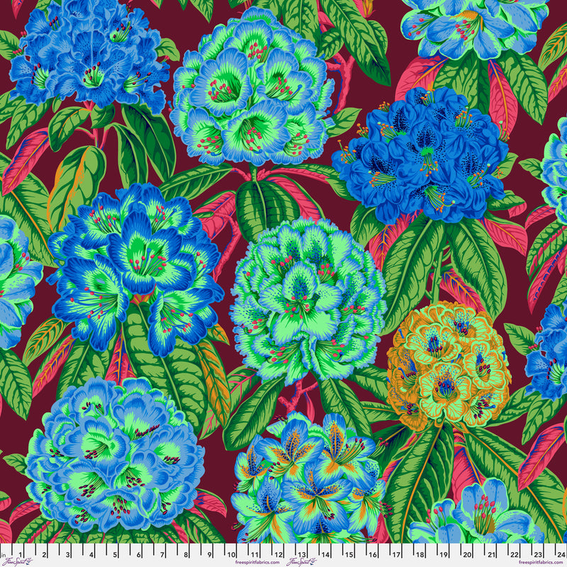 Rhododendrons PWPJ124.GREEN by Philip Jacobs for the Kaffe Fassett Collective for Free Spirit