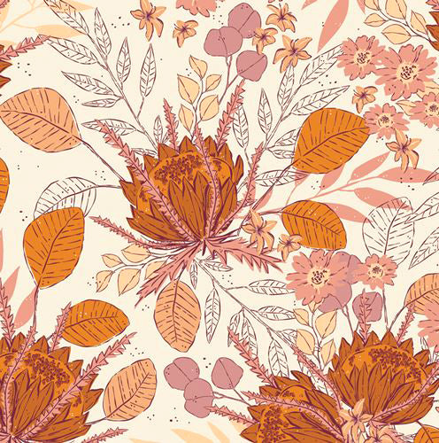 Season & Spice Flannel F-26615-1 Seasonal Bouquet Plum by AGF Studio for Art Gallery Fabrics