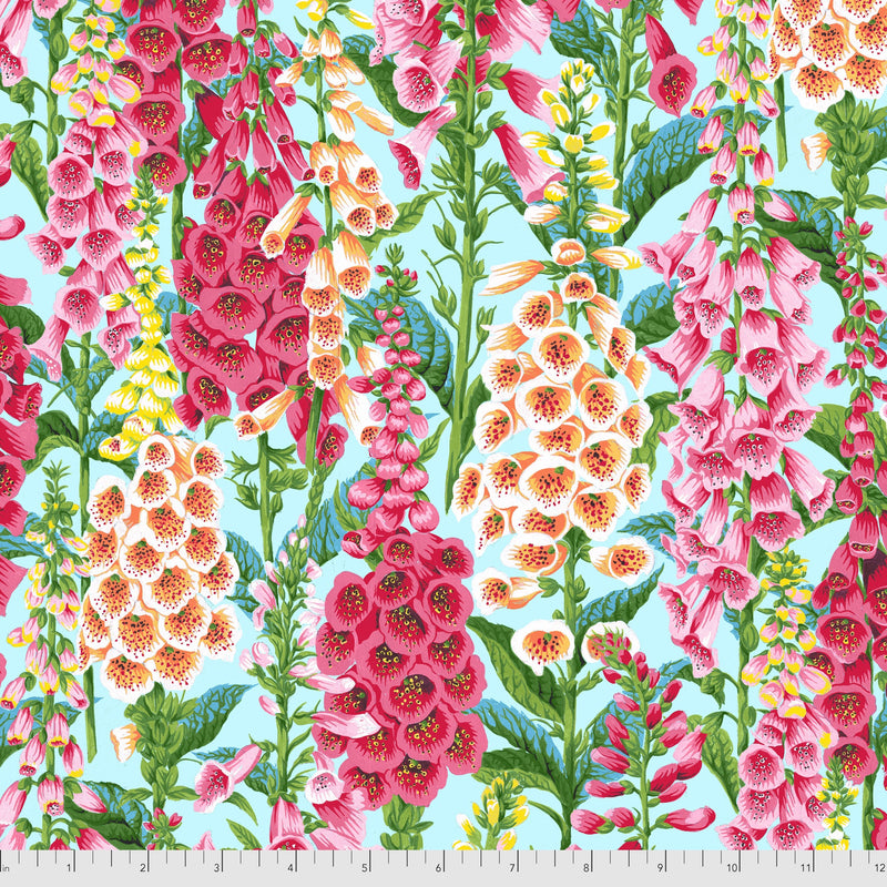 Secret Stream PWSL095.MULTI Foxgloves by Philip Jacobs of Snow Leopard Designs for Free Spirit