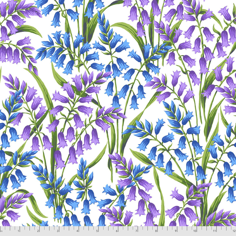 Secret Stream PWSL098.BLUE Bluebells by Philip Jacobs of Snow Leopard Designs for Free Spirit