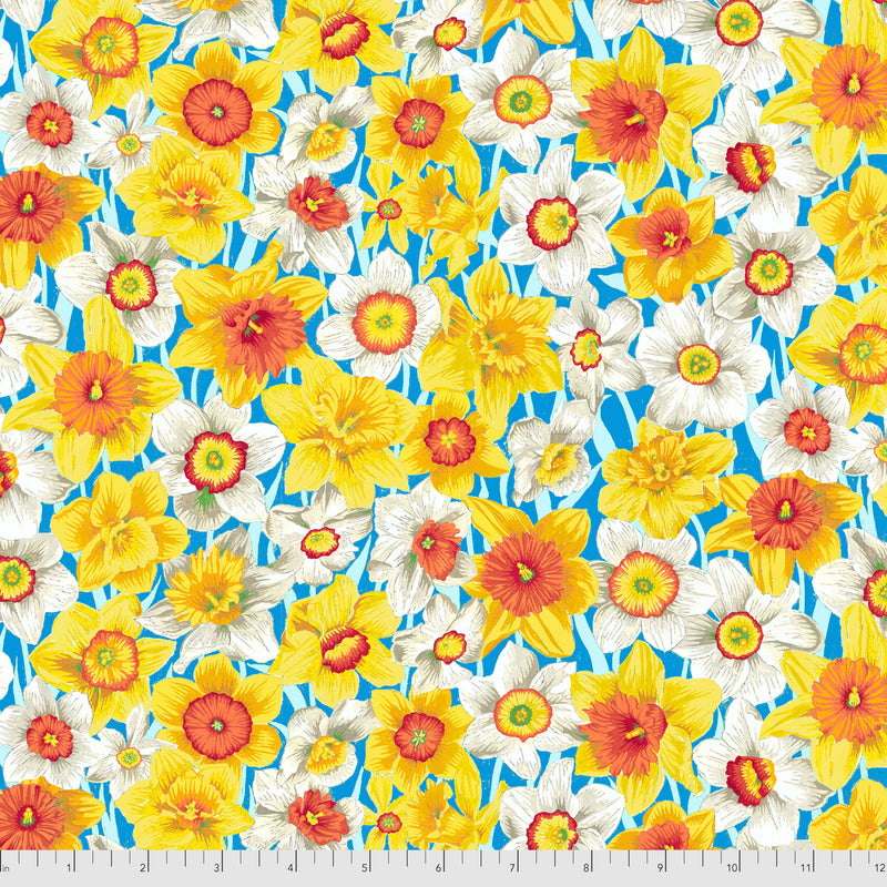 Secret Stream PWSL101.YELLOW Daffodil Meadow by Philip Jacobs of Snow Leopard Designs for Free Spirit