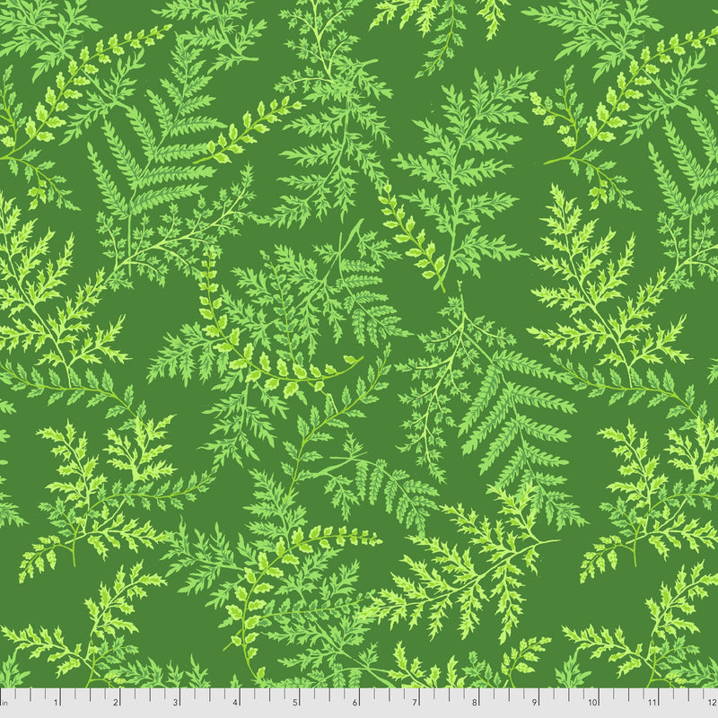 Secret Stream PWSL102.GREEN Ferns by Philip Jacobs of Snow Leopard Designs for Free Spirit