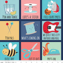 Sew Chatty C9500-DENIM Pun Grid Kelli Fannin for Riley Blake Designs