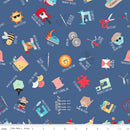 Sew Chatty C9501-DENIM Pun Toss Kelli Fannin for Riley Blake Designs