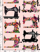 Sew Floral GAIL-C8803 PINK Floral Sewing Machines Gail Cadden for Timeless Treasures