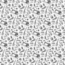 Sewing is my Happy Place 24219-10 Sewing Peraphernalia White Black Nina Djuric Northcott