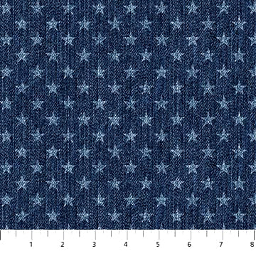 Singin' the Blues 24327-49 Indigo Denim Stars Northcott