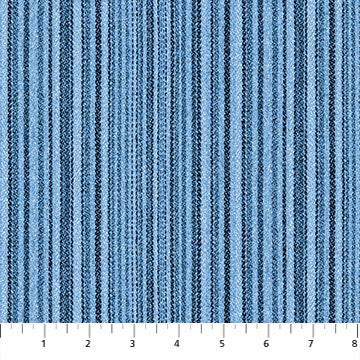 Singin' the Blues 24329-44 Blue Denim Barcode Stripe Northcott