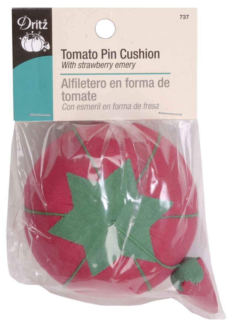 Small Tomato Pin Cushion with Strawberry Emery - Assorted Colours