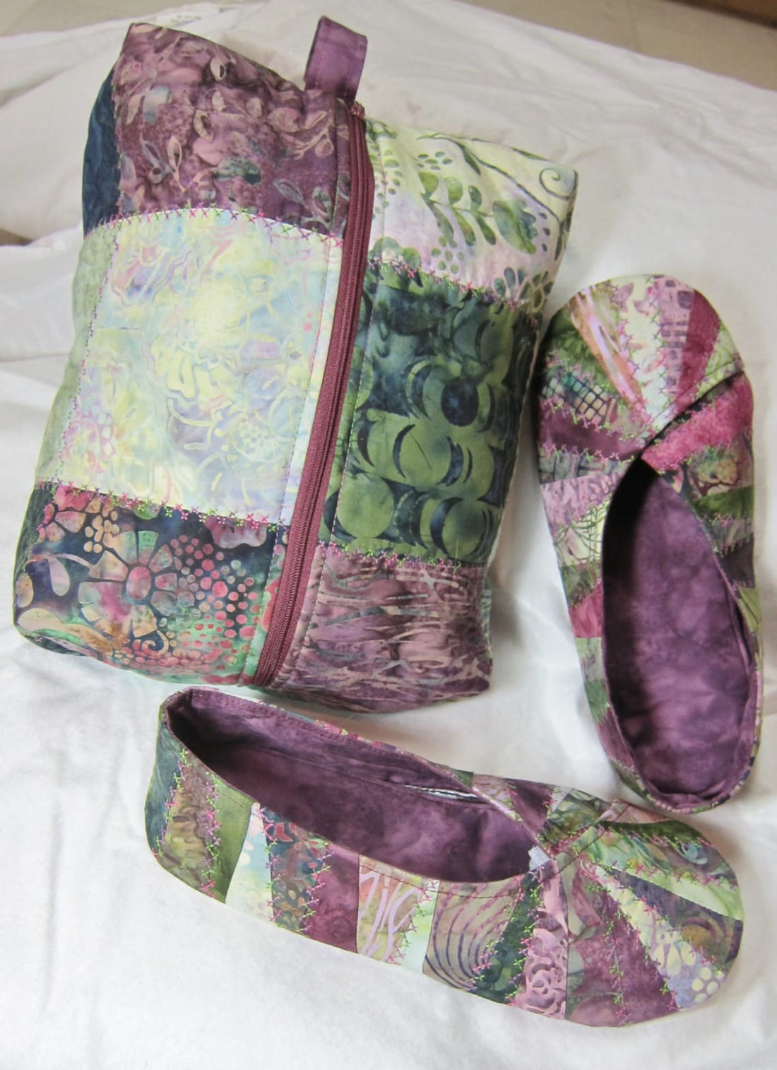 Patchwork Slipper Pattern Sewing Free Snappy Slippers Travel Bag