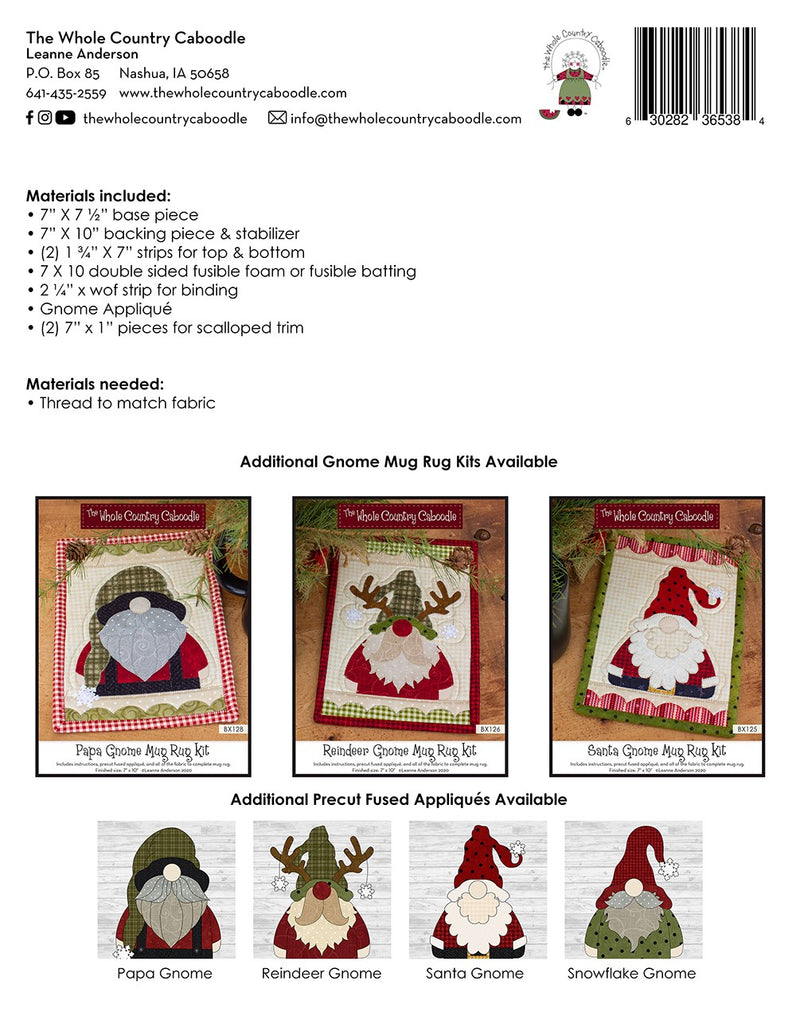 Snowflake Gnome Mug Rug Kit