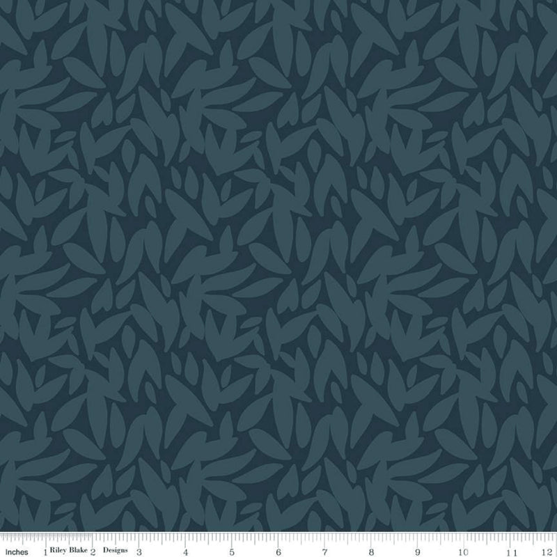 Sonnet Dusk C11293-TEAL Leaves by Corrie Sheff for Riley Blake Designs