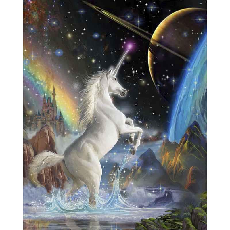 Space Unicorn Panel AL-5789-2C-1 Multi by John Enright for David Textiles