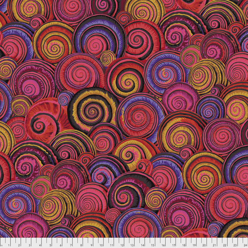 Spiral Shells PWPJ073.REDXX by Philip Jacobs for Free Spirit