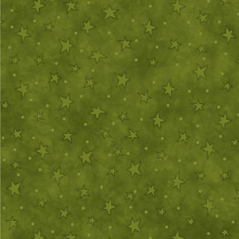 Starry Basics 8294-66 Green by Leanne Anderson of The Whole Country Caboodle for Henry Glass