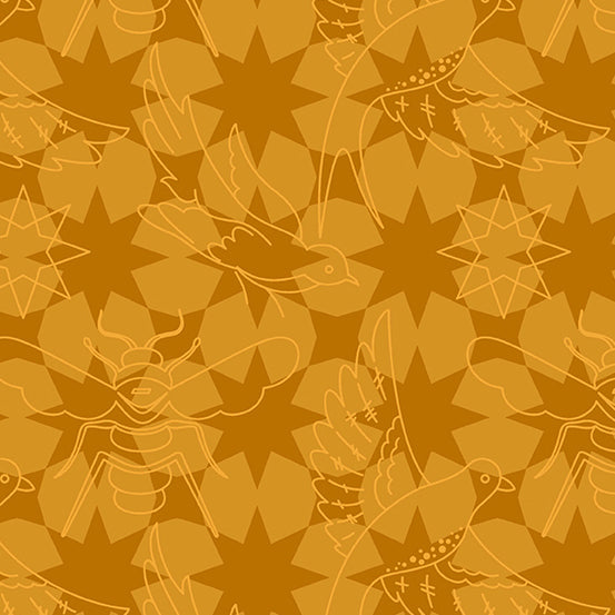 Sun Print Luminance A-8446-O1 Amber Flourish Alison Glass Andover Fabrics