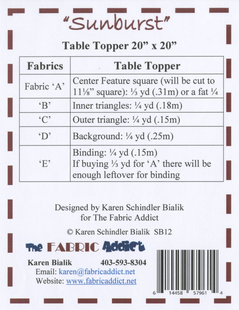 Sunburst Table Topper