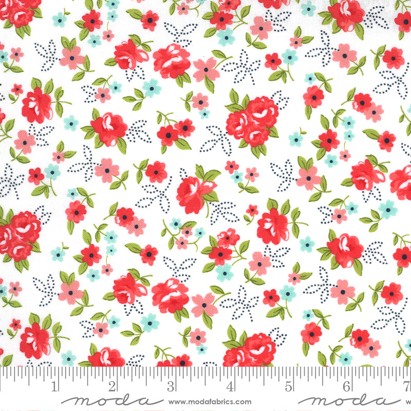 Sunday Stroll 55222-21 White Red by Bonnie & Camille for Moda