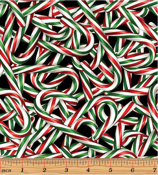 Sweet Holidays 12786-99 Candy Cane Bonanza Multi by Greta Lynn for Kanvas with Benartex
