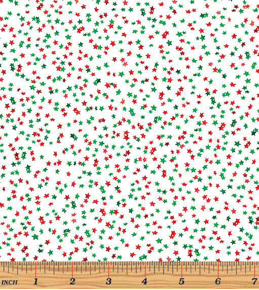 Sweet Holidays 12792-09 Star Sprinkles White by Greta Lynn for Kanvas with Benartex