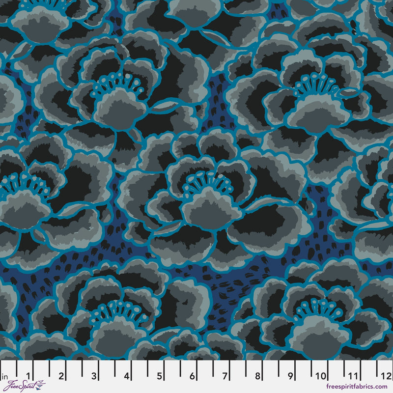 Tonal Floral PWGP197.CHARCOAL by Kaffe Fassett for Free Spirit