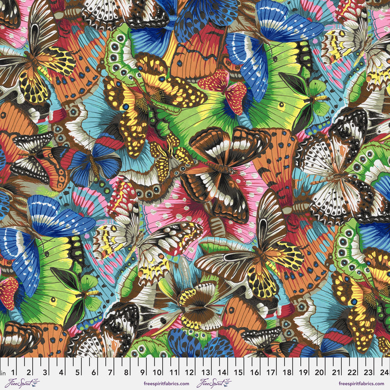 Treasure Island PWSL107.MULTI Tropical Butterflies by Philip Jacobs of Snow Leopard Designs for Free Spirit