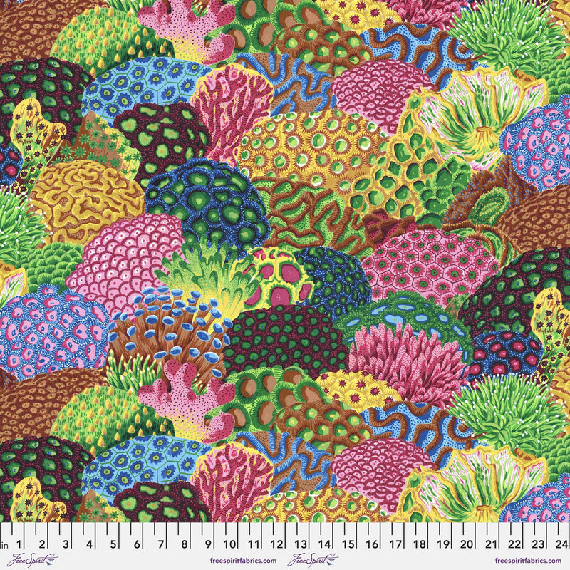Treasure Island PWSL108.MULTI Coral Reef by Philip Jacobs of Snow Leopard Designs for Free Spirit