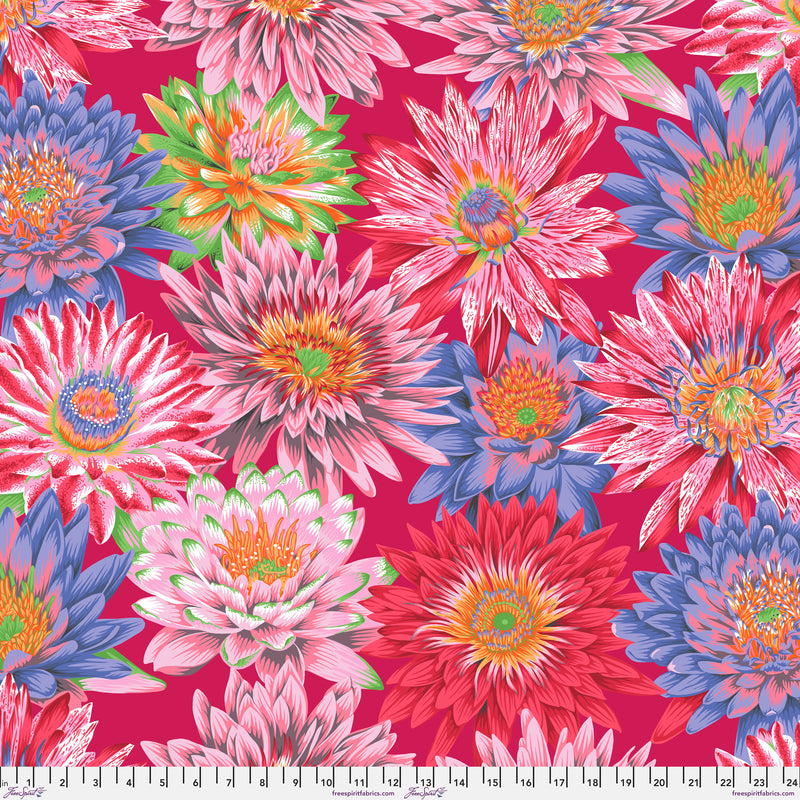 Tropical Water Lilies PWPJ119.RED by Philip Jacobs for the Kaffe Fassett Collective for Free Spirit