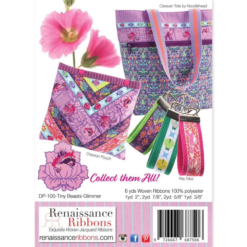 Renaissance Ribbons Tula Pink All Stars Agave Designer Ribbon Pack