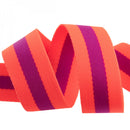 Tula Pink Striped Nylon Webbing - Watermelon and Plum