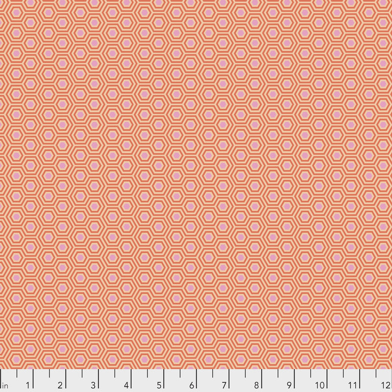 Tula's True Colors PWTP150.PEACHBLOSSOM Hexy by Tula Pink for Free Spirit