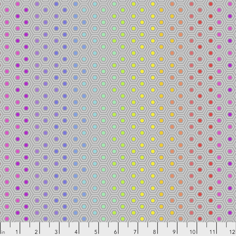 Tula's True Colors PWTP151.DOVE Hexy Rainbow by Tula Pink for Free Spirit