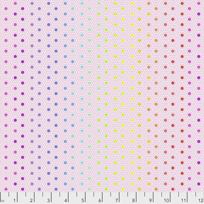 Tula's True Colors PWTP151.SHELL Hexy Rainbow by Tula Pink for Free Spirit