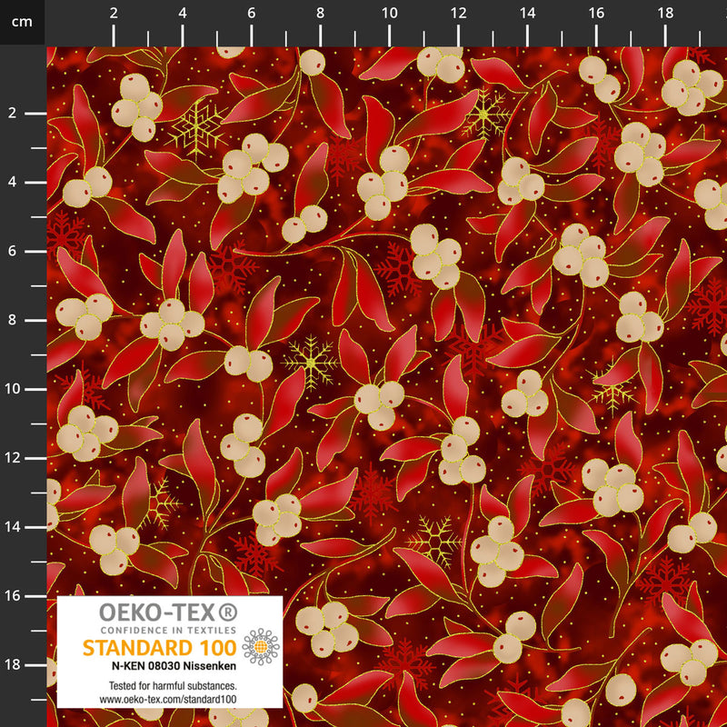 Twinkle 4590-001 Dk. Red Mistletoe by Stof Fabrics