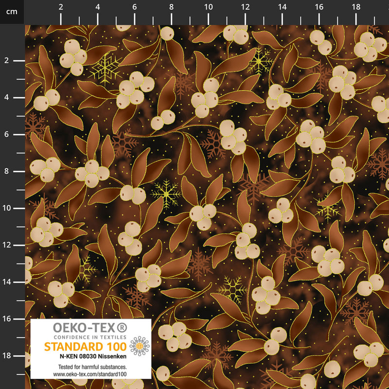 Twinkle 4590-003 Dk. Brown Mistletoe by Stof Fabrics