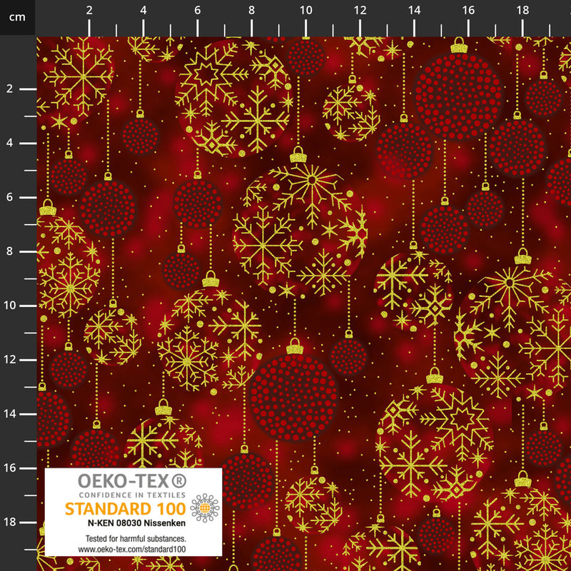 Twinkle 4590-009 Dk. Red Christmas Ball by Stof Fabrics