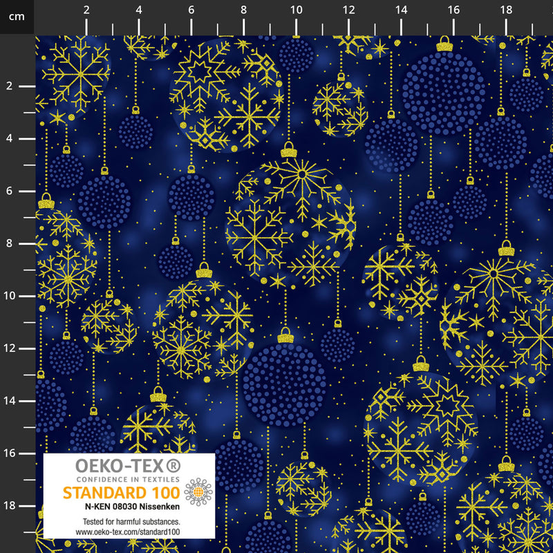 Twinkle 4590-012 Dk. Blue Christmas Ball by Stof Fabrics