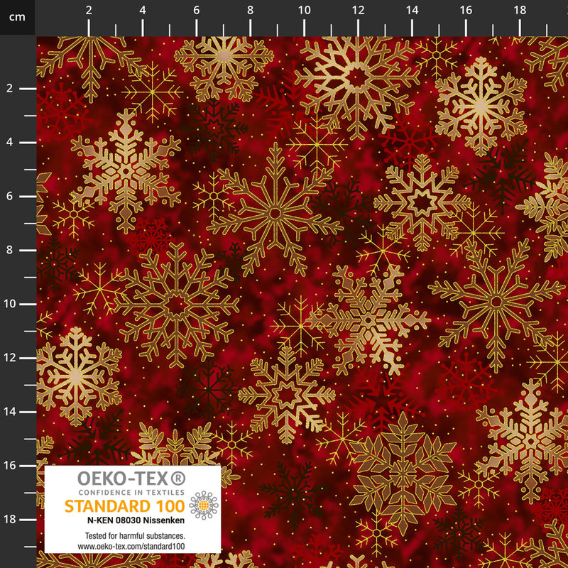 Twinkle 4590-017 Dk. Red Snowflakes by Stof Fabrics