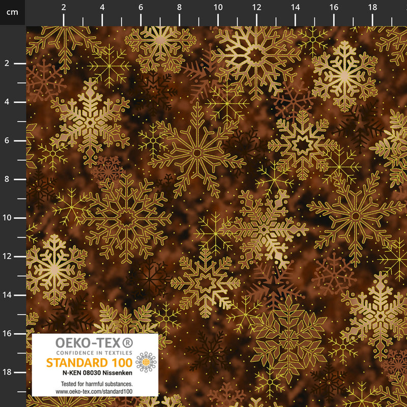 Twinkle 4590-019 Dk. Brown Snowflakes by Stof Fabrics