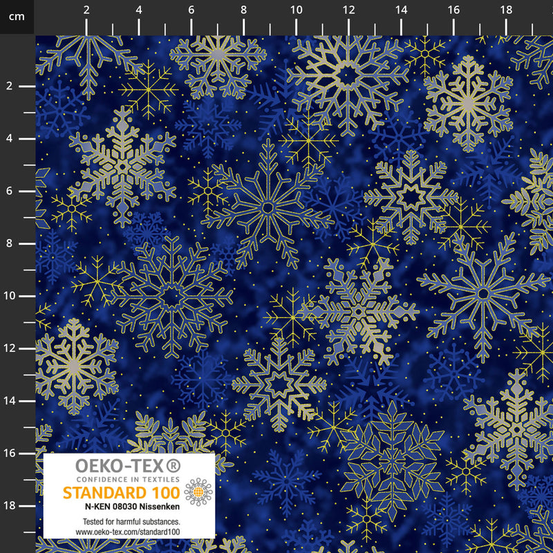 Twinkle 4590-020 Dk. Blue Snowflakes by Stof Fabrics