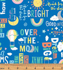 Twinkle Comfort Flannel 12882F-54 Twinkle Words Flannel Royal Blue by Kanvas Studio for Benartex