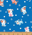 Twinkle Comfort Flannel 12883F-54 Puppy Love Flannel Royal Blue by Kanvas Studio for Benartex