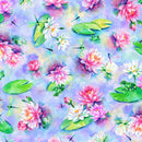 Wading with Water Lilies U5058-352 Lilly by Hoffman Fabrics