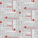 Welcome Winter 9710-90 Gray Words by Barb Tourtillote for Henry Glass