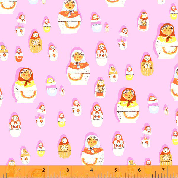 West Hill 52875-8 Lilac Matryoshka Dolls by Heather Ross for Windham Fabrics