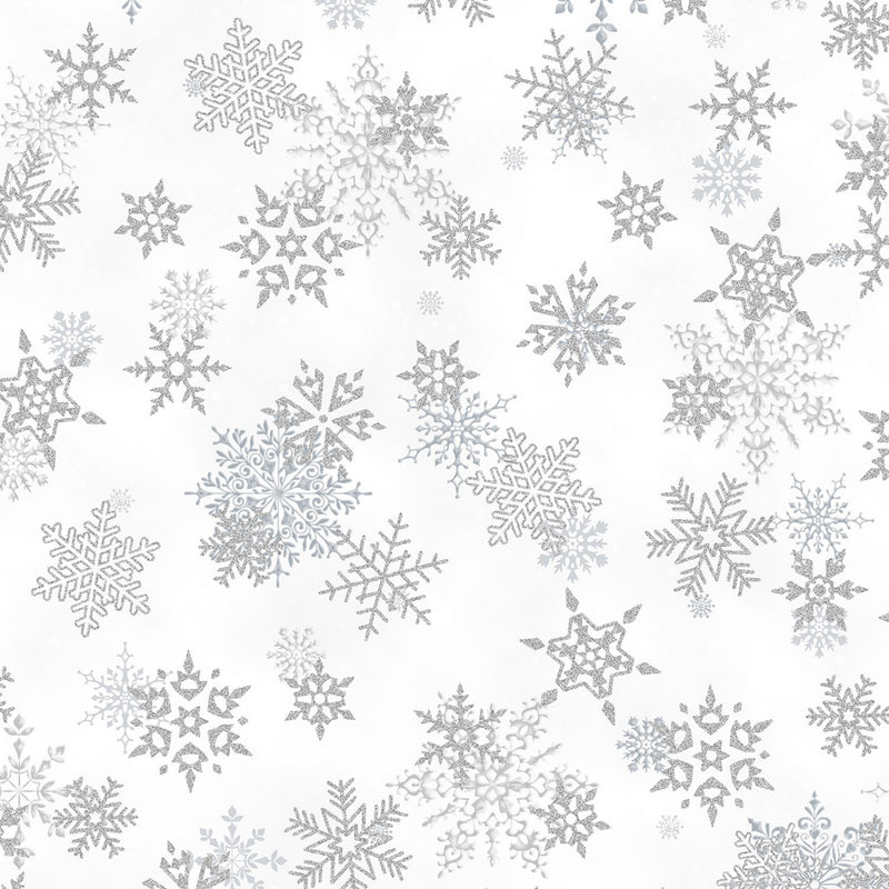 Whispering Woods V7165-307S Snow/Silver by Hoffman Fabrics