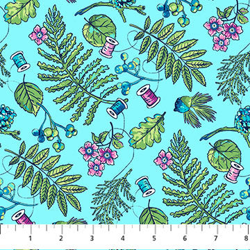 Wild 24971-64 Forest Floor Turquoise by Brett Lewis for Northcott